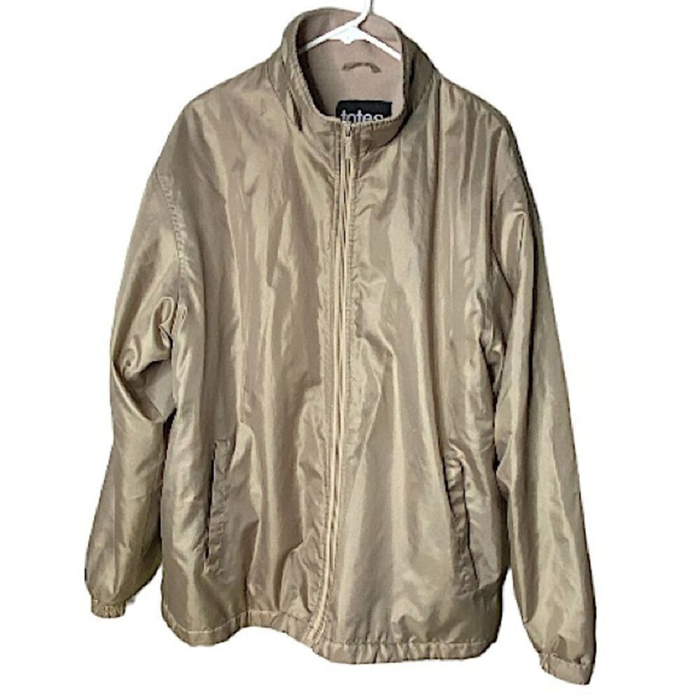 Totes Mens Size XL Fleece Lined Full Zip Rain Jacket Classic Basic Classiccore